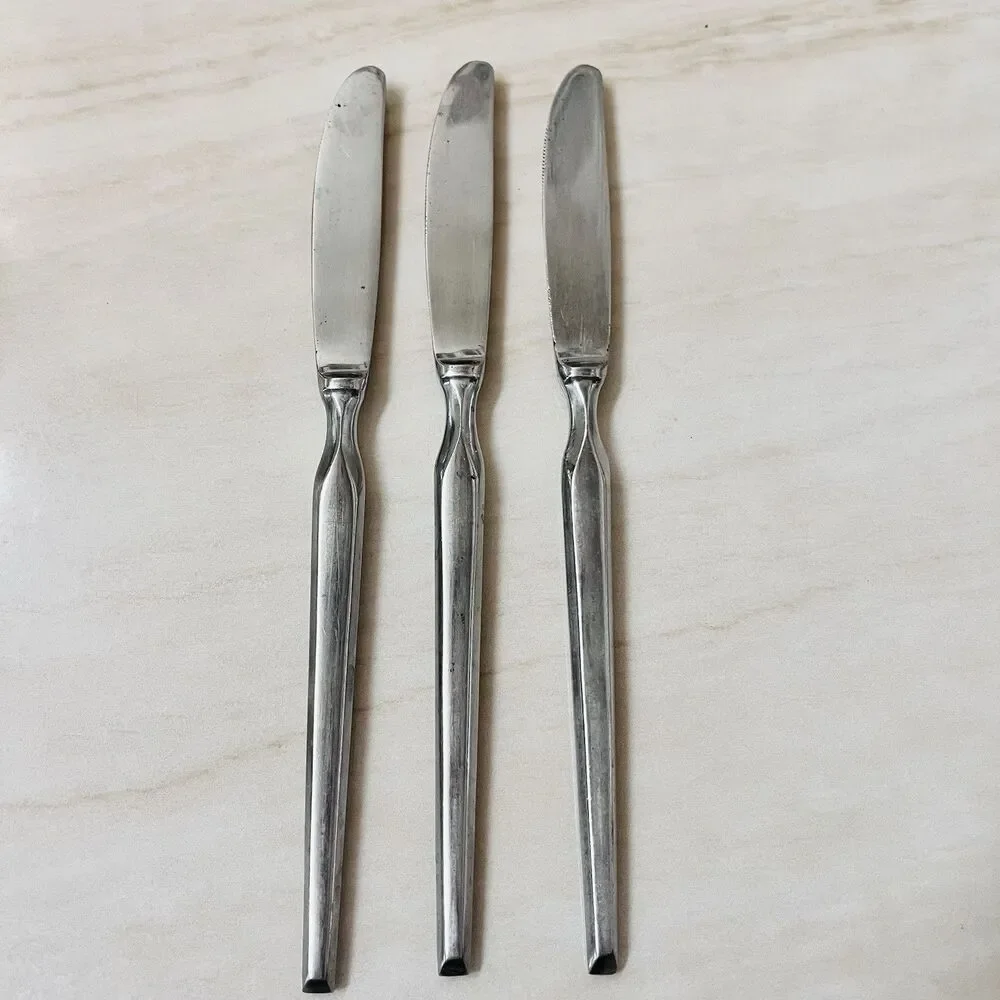 12pc STANLEY ROBERTS Ravenna Stainless Flatware Set Satin Sri Frosted Japan